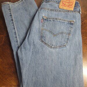 Levi's 505 Straight Leg Jeans Men's Size 34x30 Blue Denim Classic Fit